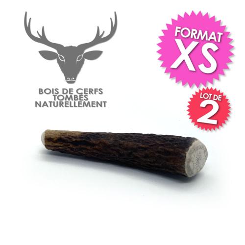 LOT DE 2 - Bois de cerf - Friandise taille XS à mâcher 