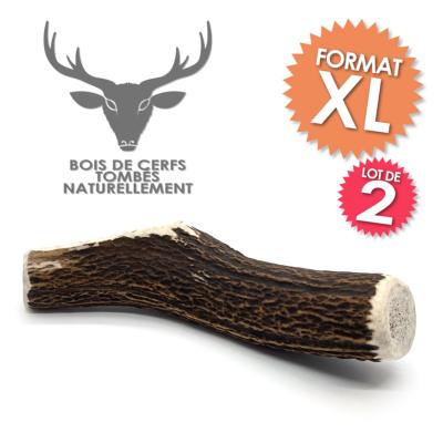 LOT DE 2 - Bois de cerf - Friandise taille XL à mâcher 