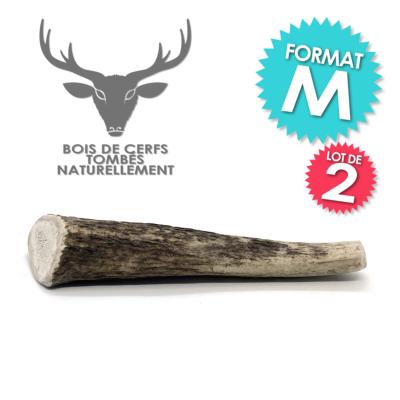 LOT DE 2 - Bois de cerf - Friandise taille M à mâcher 