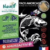 NAUTY – Pack 5 L bouillettes AMORSACTIV + (amorçage) & 300 g huile d’insectes 